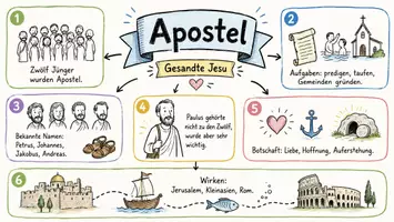 Vorschau - Arbeitsblätter - AB mit Fragen zum Thema "Apostel" + Lösungsblatt + Infografik - Seite 1