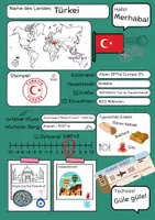 Vorschau - Arbeitsblätter - Ländersteckbrief Türkei - für DaZ Reisepass und Quiz - Deckblatt