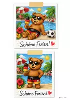 Vorschau - Mal- und Bastelvorlagen - Sommer Ferien Grüße | Polaroidkarten zum Ausmalen & Verschenken | Klasse 1–4 - Seite 3
