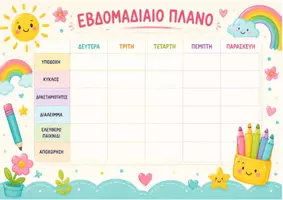 Προεπισκόπηση - Σχέδια μαθήματος - 🌈 Πλάνο για Εκπαιδευτικούς Νηπιαγωγείου ✏️☀️ - Σελίδα 1