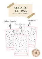 Vista previa - Refuerzo / NEE / Materiales de apoyo - Sopa de letras - Reconocimiento de letras - Portada