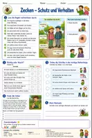Vorschau - Arbeitsblätter - Zecken - Schutz und Verhalten - Belehrung - Deckblatt