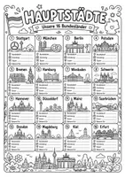 Vorschau - Arbeitsblätter - 16 Bundesländer – 16 Hauptstädte: malen, lesen und rätseln - Seite 1