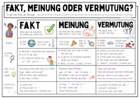 Vorschau - Arbeitsblätter - Fakt, Meinung, Behauptung - Übersicht & ABs Grundschule / Fake News - Seite 3