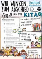 Vorschau - Arbeitsblätter - Abschiedslied Kita - Liedtext & Tafelkarten Freebie Abschied - Deckblatt