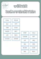 Vorschau - Arbeitsblätter - Wörter zusammensetzen – Karten für zusammengesetzte Nomen - Deckblatt