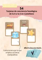 Vista previa - Refuerzo / NEE / Materiales de apoyo - 54 Mini tarjetas conciencia fonológica. Castellano - Portada