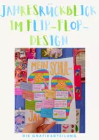 Vorschau - Mal- und Bastelvorlagen - Jahresrückblick im Flipflop-Design - Kreativer Schreibanlass zum Schuljahresende 🩴☀️🍉 - Deckblatt