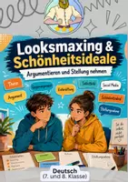 Vorschau - Arbeitsblätter - Argumentieren Klasse 7-8: Looksmaxing & Social Media - Deckblatt
