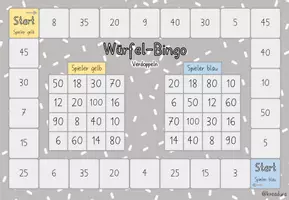 Vorschau - Spiele - Würfelbingo - Verdoppeln und Halbieren - Zahlenraum bis 100 - Seite 2