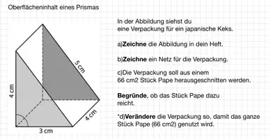 Vorschau - Arbeitsblätter - Oberflächeninhalt Dreiecksprisma - Deckblatt
