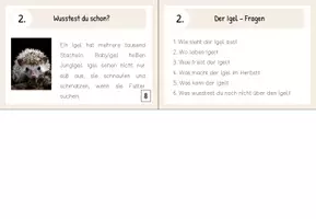 Vorschau - Aufgabenkarten - Lesekärtchen- Der Igel (+Silbenschrift) - Seite 3