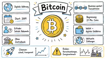 Vorschau - Arbeitsblätter - Arbeitsblätter zum Thema "Bitcoin" + Lösung & MP3 + Mindmap + Infografik - Seite 1