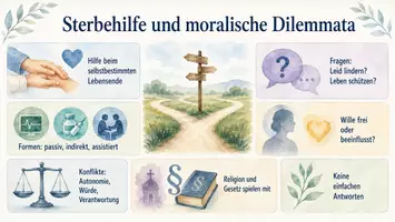 Vorschau - Arbeitsblätter - Arbeitsblatt "Sterbehilfe und moralische Dilemmata" + interaktive Lösung & MP3 + Infografik - Seite 2