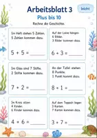Vorschau - Arbeitsblätter - Rechengeschichten Plus bis 10 | Mathematik Klasse 1 | 7 Arbeitsblätter als PDF - Seite 3