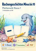Vorschau - Arbeitsblätter - Rechengeschichten Minus bis 10 | Mathematik Klasse 1 | 7 Arbeitsblätter als PDF - Deckblatt