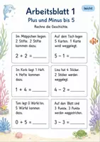 Vorschau - Arbeitsblätter - Rechengeschichten Plus und Minus bis 10 | Mathematik Klasse 1 | 7 Arbeitsblätter als PDF - Seite 1