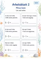 Vorschau - Arbeitsblätter - Leserechnen bis 10 | Mathematik Klasse 1 | 7 Arbeitsblätter als PDF - Seite 2