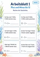Vorschau - Arbeitsblätter - Rechengeschichten Plus und Minus bis 20 | Mathematik Klasse 1 | 7 Arbeitsblätter als PDF - Seite 1