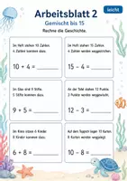 Vorschau - Arbeitsblätter - Rechengeschichten Plus und Minus bis 20 | Mathematik Klasse 1 | 7 Arbeitsblätter als PDF - Seite 2