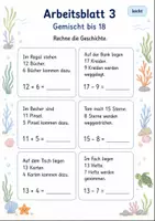 Vorschau - Arbeitsblätter - Rechengeschichten Plus und Minus bis 20 | Mathematik Klasse 1 | 7 Arbeitsblätter als PDF - Seite 3