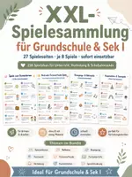 Vorschau - Spiele - Spielesammlung für Grundschule & Sek I – 216 Spielideen für Unterricht & Vertretung (Kennenlernen, Schuljahresende, Klassengemeinschaft, Fächer, etc) - Deckblatt