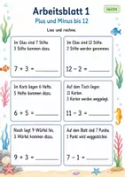Vorschau - Arbeitsblätter - Leserechnen bis 20 | Mathematik Klasse 1 | 7 Arbeitsblätter als PDF - Seite 1