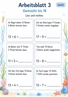 Vorschau - Arbeitsblätter - Leserechnen bis 20 | Mathematik Klasse 1 | 7 Arbeitsblätter als PDF - Seite 3