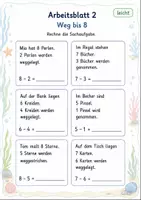 Vorschau - Arbeitsblätter - Sachaufgaben Minus bis 10 | Mathematik Klasse 1 | 7 Arbeitsblätter als PDF - Seite 2