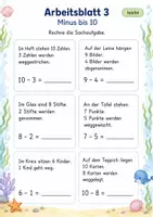 Vorschau - Arbeitsblätter - Sachaufgaben Minus bis 10 | Mathematik Klasse 1 | 7 Arbeitsblätter als PDF - Seite 3
