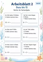 Vorschau - Arbeitsblätter - Sachaufgaben Plus bis 20 | Mathematik Klasse 1 | 7 Arbeitsblätter als PDF - Seite 2