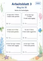 Vorschau - Arbeitsblätter - Sachaufgaben Minus bis 20 | Mathematik Klasse 1 | 7 Arbeitsblätter als PDF - Seite 3