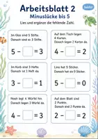 Vorschau - Arbeitsblätter - Fehlende Zahl in Sachaufgaben bis 10 | Mathematik Klasse 1 | 7 Arbeitsblätter als PDF - Seite 2