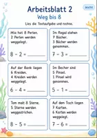 Vorschau - Arbeitsblätter - Textaufgaben Minus bis 10 | Mathematik Klasse 1 | 7 Arbeitsblätter als PDF - Seite 2