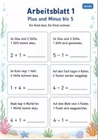 Vorschau - Arbeitsblätter - Partneraufgaben Plus und Minus bis 10 | Mathematik Klasse 1 | 7 Arbeitsblätter als PDF - Seite 1
