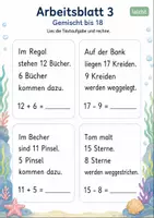 Vorschau - Arbeitsblätter - Textaufgaben bis 20 | Mathematik Klasse 1 | 7 Arbeitsblätter als PDF - Seite 3