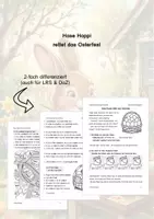 Vorschau - Arbeitsblätter - Hase Hoppi rettet das Osterfest (Lesetext mit Aufgaben) - Deckblatt
