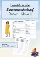 Vorschau - Fördermaterial/Inklusion - Lernzielkontrolle Deutsch Personenbeschreibung Klasse 3/4 - Deckblatt
