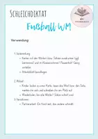 Vorschau - Arbeitsblätter - Fußball Weltmeisterschaft/ WM | Schleichdiktat/ Laufdiktat | 1./2.Kl | 8 Karten - Seite 1