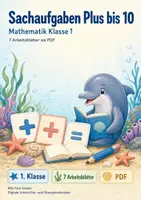 Vorschau - Arbeitsblätter - Sachaufgaben Plus bis 10 | Mathematik Klasse 1 | 7 Arbeitsblätter als PDF - Deckblatt