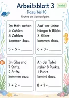 Vorschau - Arbeitsblätter - Sachaufgaben Plus bis 10 | Mathematik Klasse 1 | 7 Arbeitsblätter als PDF - Seite 3