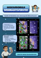 Vorschau - Stundenentwürfe - Weihnachtsfenster malen | Winterliches Kunstprojekt mit Wasserfarben | Schritt-für-Schritt-Anleitung - Deckblatt