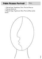 Vorschau - Mal- und Bastelvorlagen - PABLO PICASSO - Eigenportrait zeichnen / Malvorlage - Seite 3
