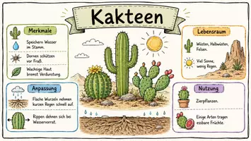 Vorschau - Arbeitsblätter - Arbeitsblätter zum Thema "Kaktus" + Lösung & MP3 + Mindmap + Infografik - Seite 1