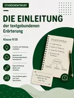 Vorschau - Stundenentwürfe - Die Einleitung der textgebundenen Erörterung – Doppelstunde Klasse 9/10 (PPT, Arbeitsblatt, Lösungen, Verlaufsplan) - Deckblatt