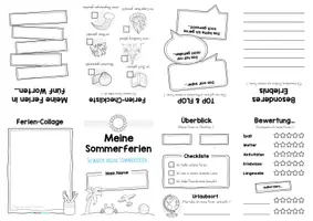 Vorschau - Arbeitsblätter - Sommerferien: Faltheft / Faltbuch - Seite 1