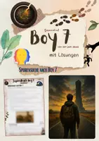 Vorschau - Unterrichtsreihen - Basierend auf: Boy 7: Vertraue niemandem. Nicht einmal dir selbst. von Mirjam Mous – Spurensuche nach Boy 7 (7./8. Klasse, Deutsch | Jugendroman) - Deckblatt