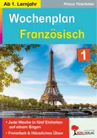 Vorschau - Arbeitsblätter - Wochenplan Französisch ab 1. Lernjahr | Grammatik, Wortschatz, Verben, Artikel, Uhrzeit, Paris | Französisch Sekundarstufe I Klasse 5-9 Lösungen - Deckblatt