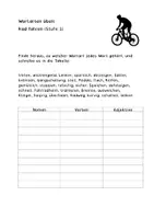 Vorschau - Arbeitsblätter - Wortarten Rad fahren - Nomen, Verben & Adjektive üben - Deckblatt