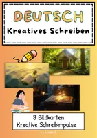 Vorschau - Arbeitsblätter - Kreatives Schreiben: 8 Bildkarten mit Impulsen - Deckblatt